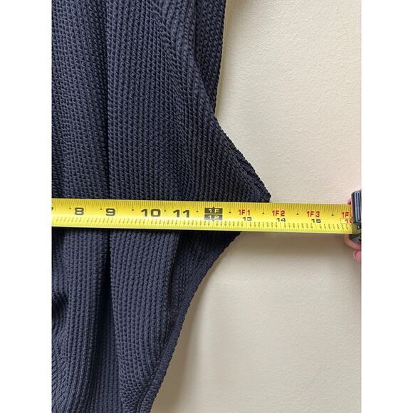 Time and Tru NWT Missy Black Rib Knit Full Coverage One Piece Swimsuit Size M - Picture 8 of 10